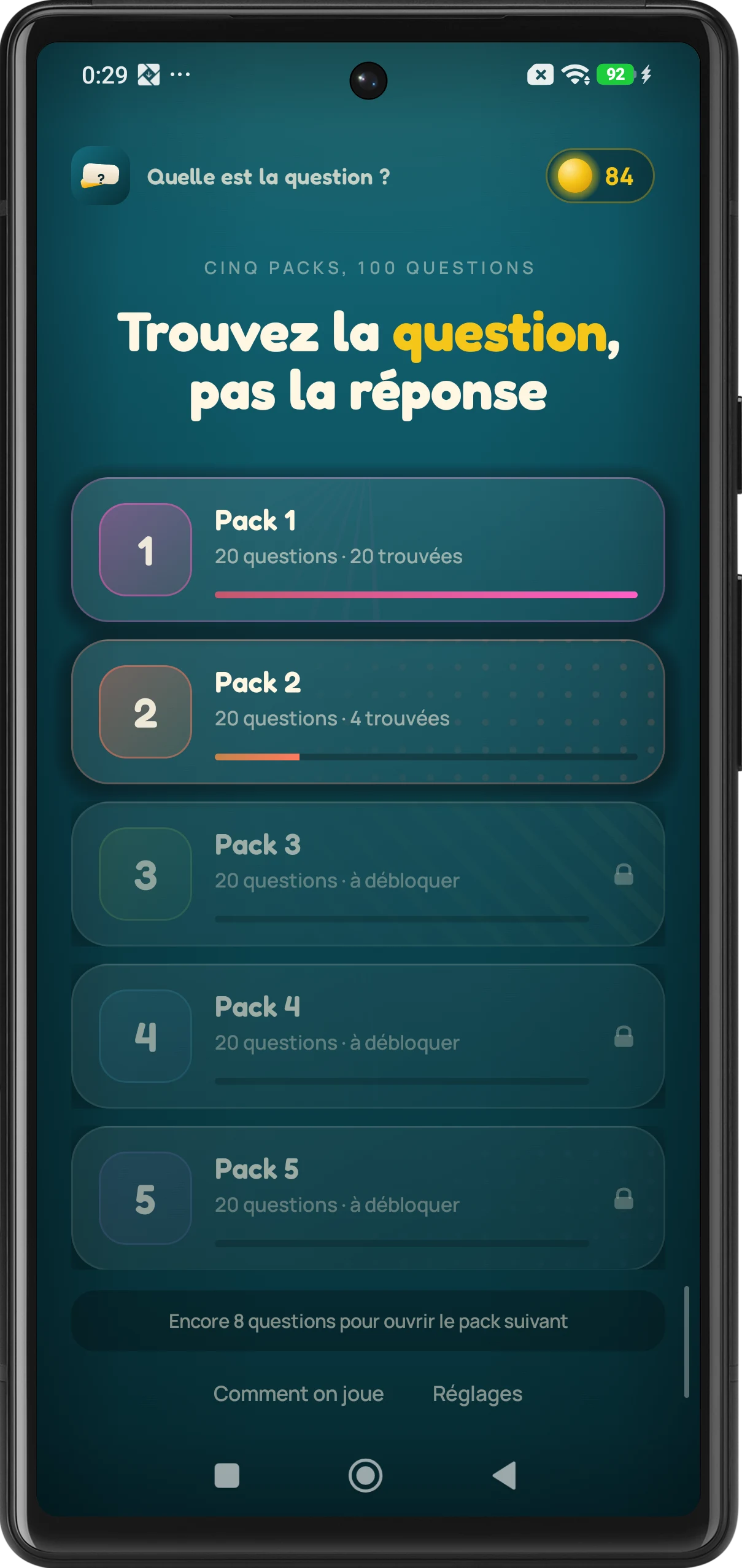 Quiz : trouve la question screenshot